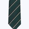Ties | De Fursac Silk Tie With Stripes Green - Blue And Grey Stripes
