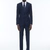 Suits | De Fursac Certified Wool Suit With Stripes Navy Blue - Tone On Tone Stripes