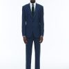 Suits | De Fursac Prince Of Wales Wool Canvas Suit Navy Blue - Prince Of Wales Pattern