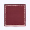 Ties | De Fursac Silk Twill Pocket Square Burgundy - White Frieze