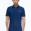 Polos & T-Shirts | De Fursac Organic Cotton Pique Polo Sweater Blue